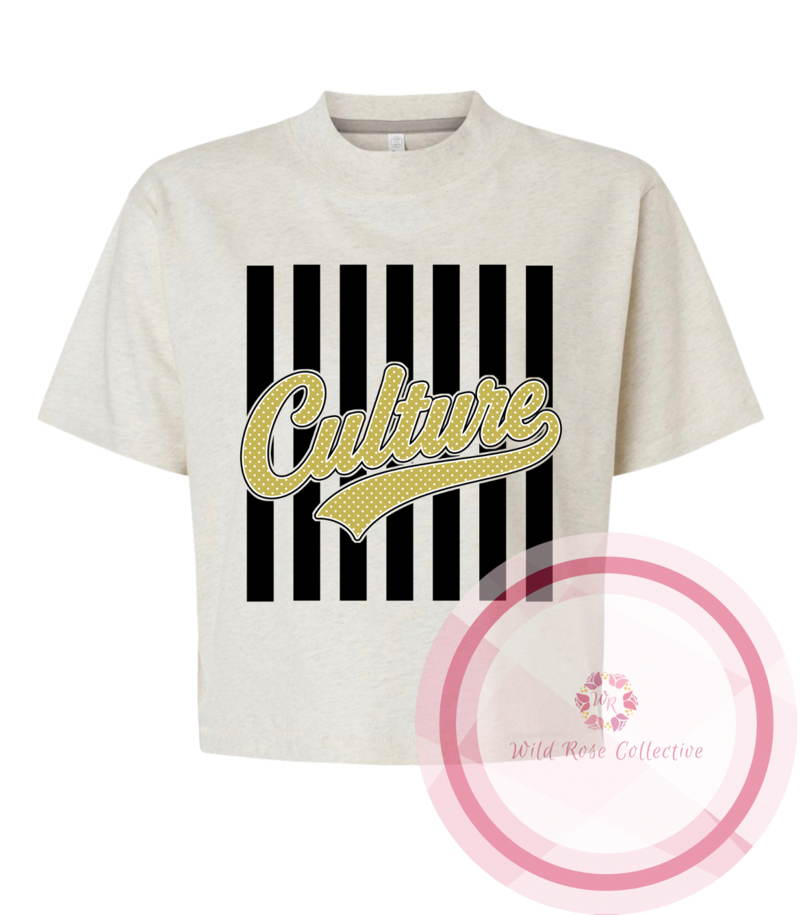 Culture Stripes & Polka Dot Cropped Tee