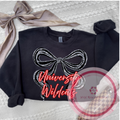 University Wildcats Brushstroke Bow Sweatshirt - black