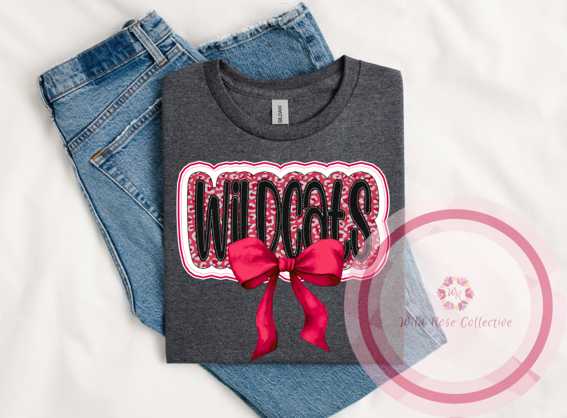 Leopard Wildcats Bow Tshirt