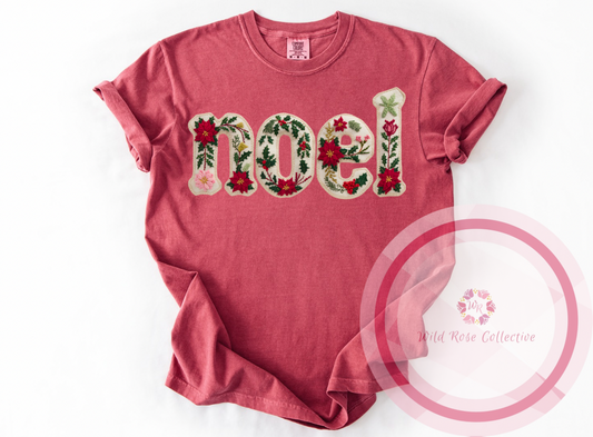 Noel Faux Embroidery Tshirt