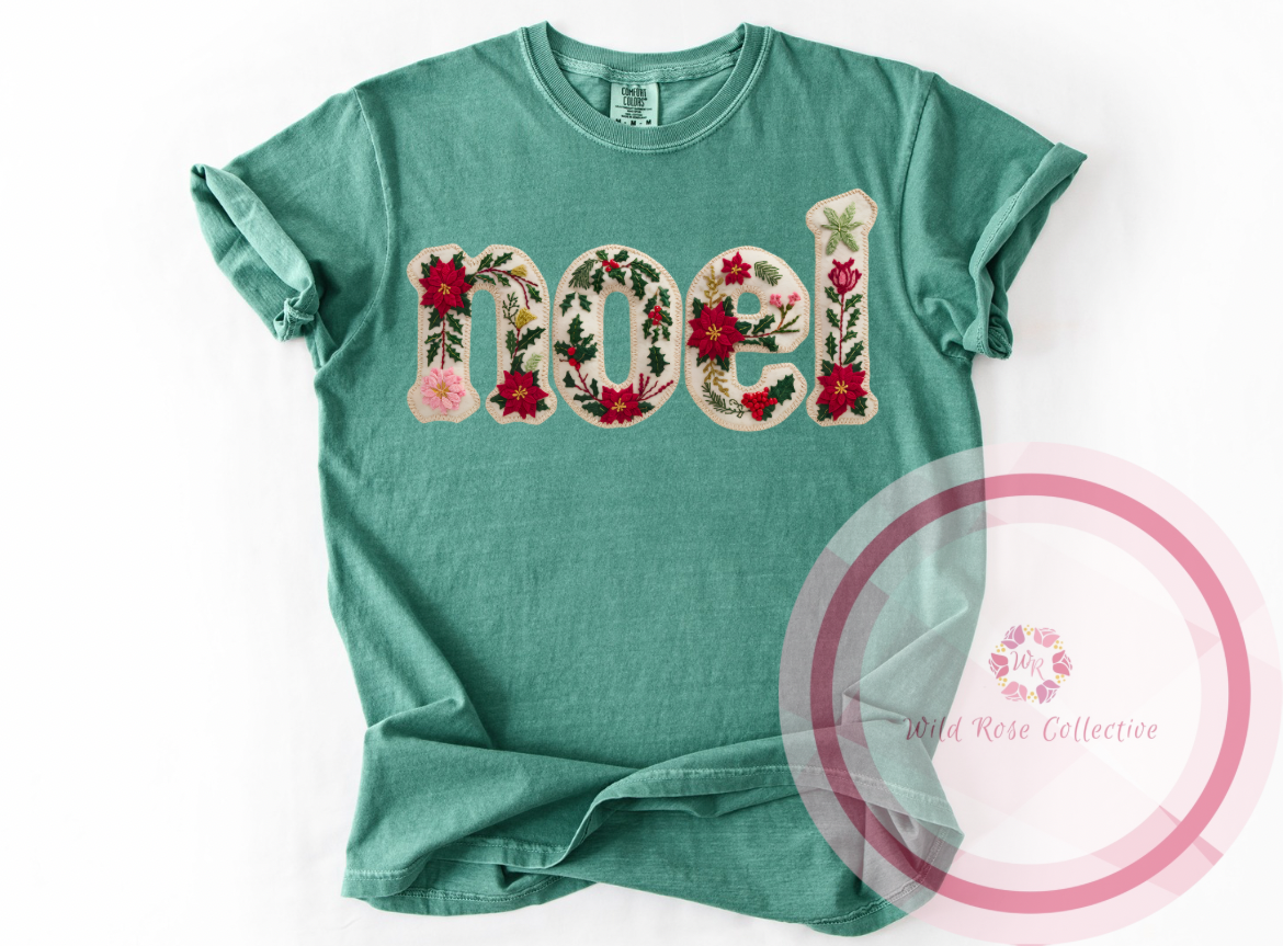 Noel Faux Embroidery Tshirt