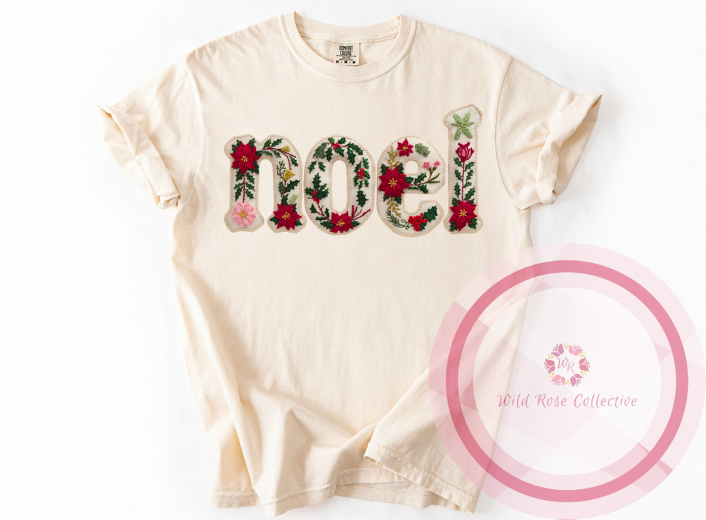 Noel Faux Embroidery Tshirt