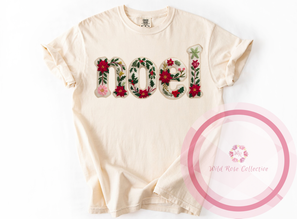 Noel Faux Embroidery Tshirt
