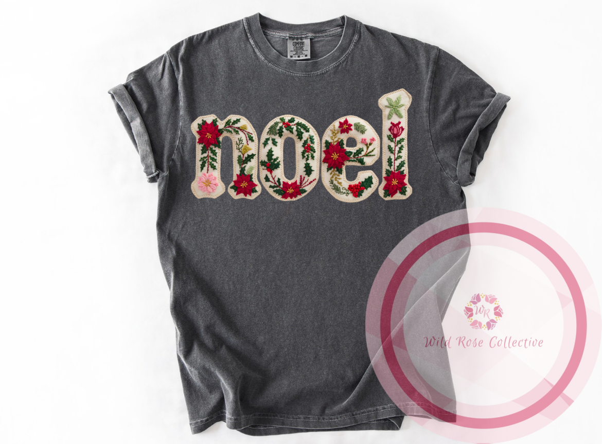 Noel Faux Embroidery Tshirt