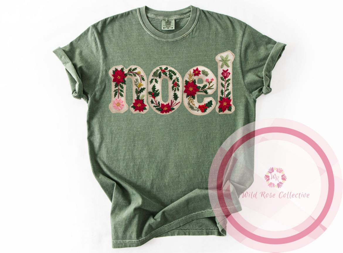 Noel Faux Embroidery Tshirt