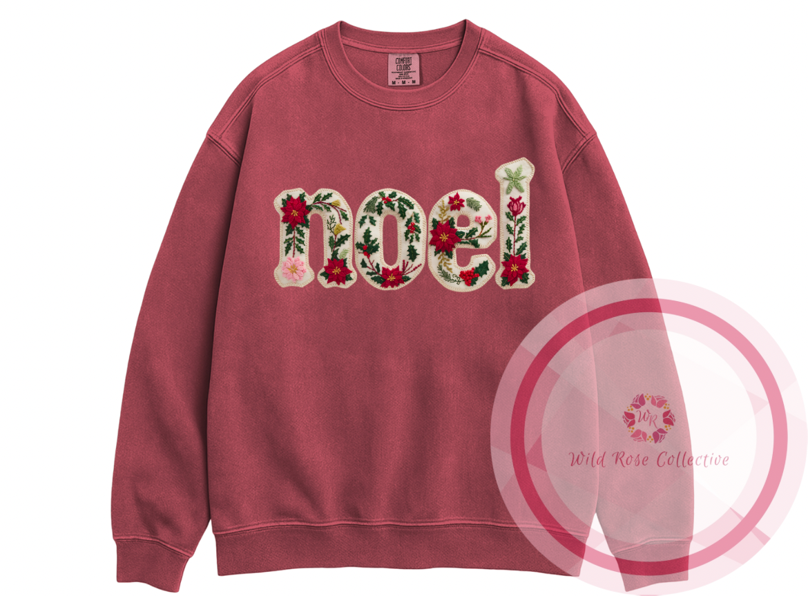 Noel Faux Embroidery Sweatshirt