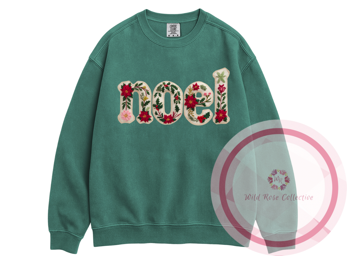 Noel Faux Embroidery Sweatshirt