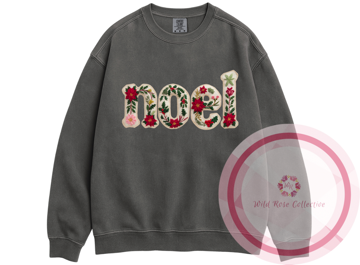 Noel Faux Embroidery Sweatshirt