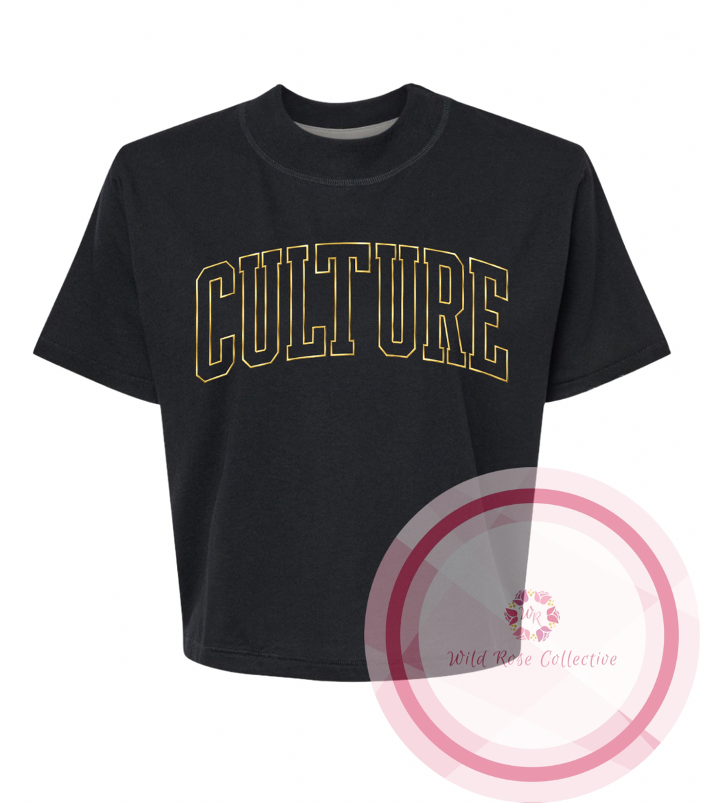 Culture Metallic Varsity Cropped Tee
