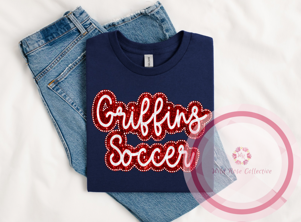 Griffins Soccer Dotted Glitter Tshirt