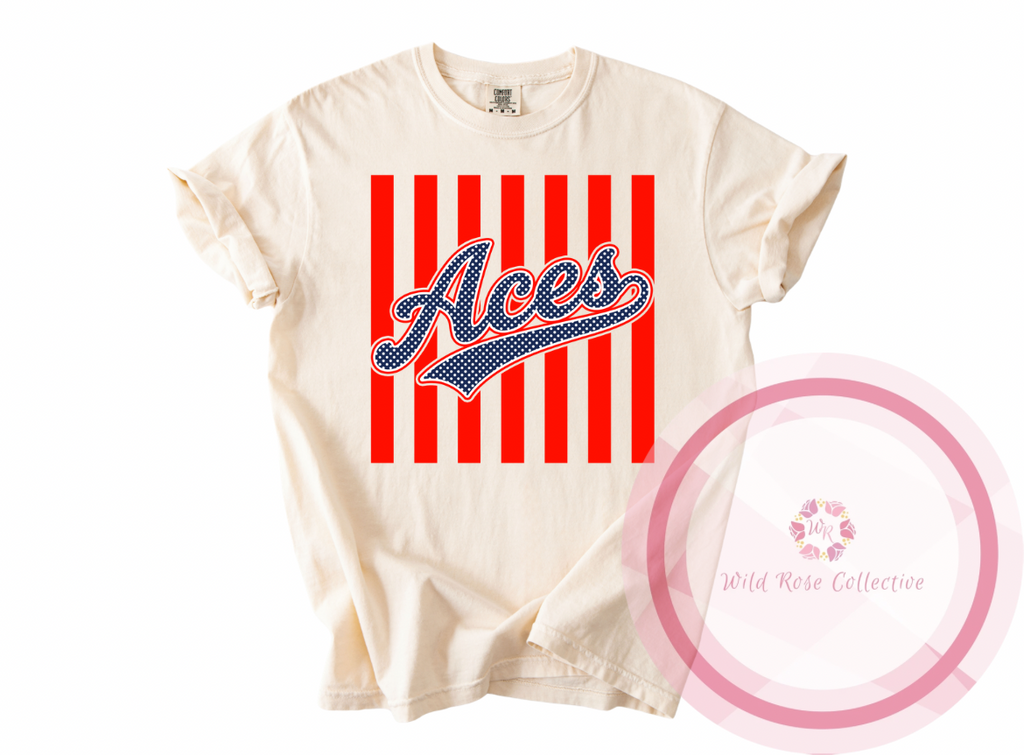 Aces Stripes & Polka Dot Tshirt