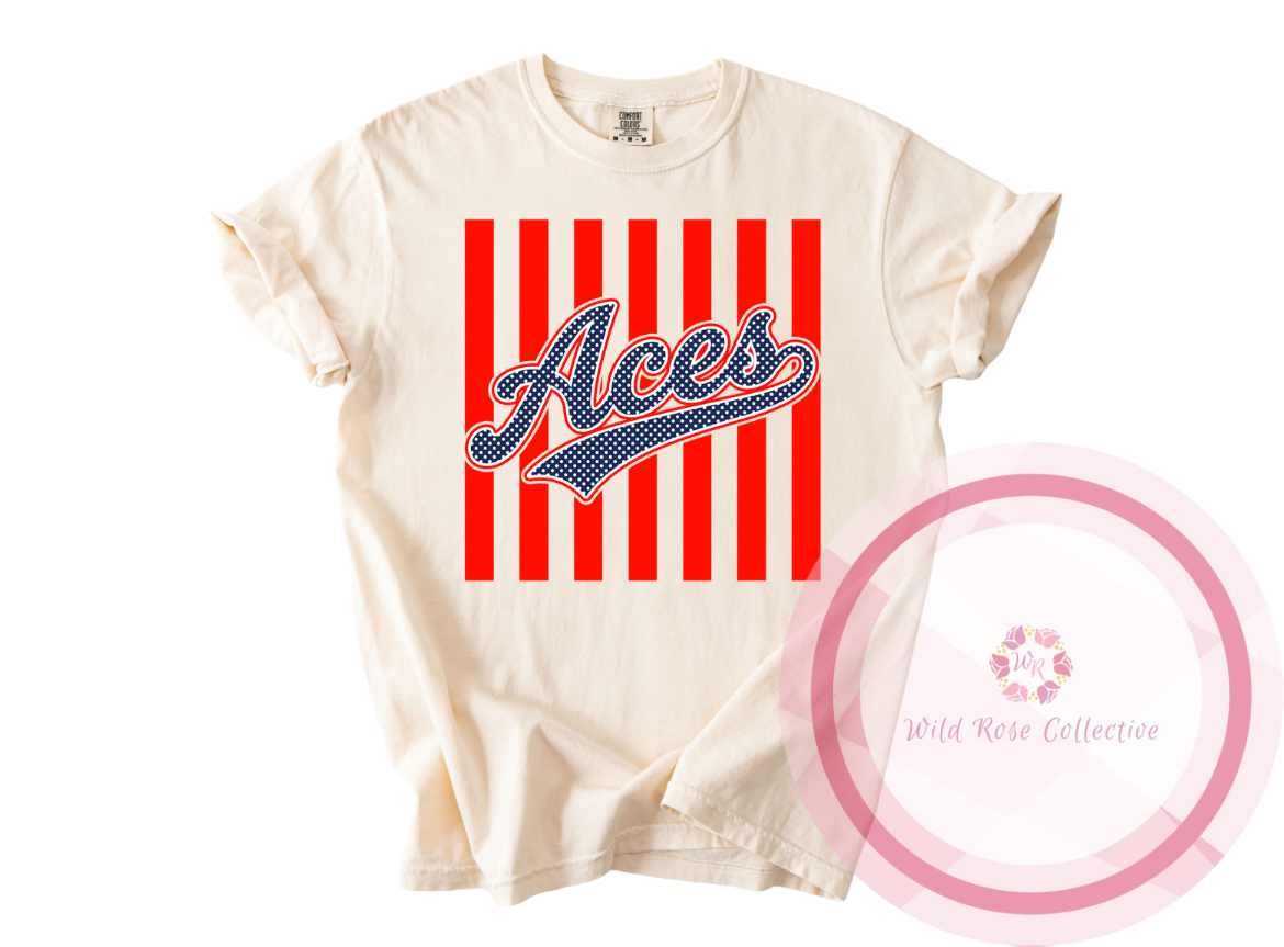 Aces Stripes & Polka Dot Tshirt