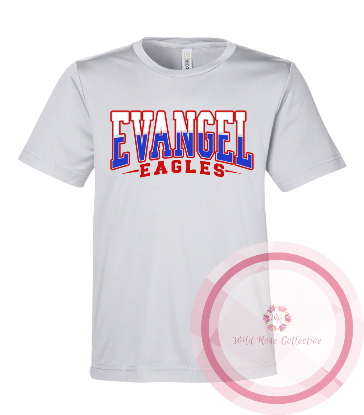 Evangel Eagles Split Color Varsity Tshirt