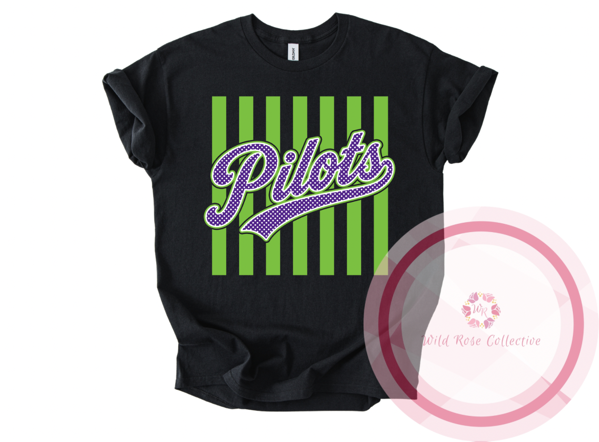Pilots Stripes & Polka Dot Tshirt