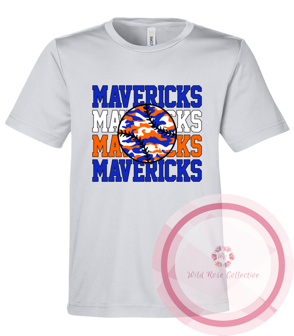 SA Mavericks Camo Baseball Tshirt