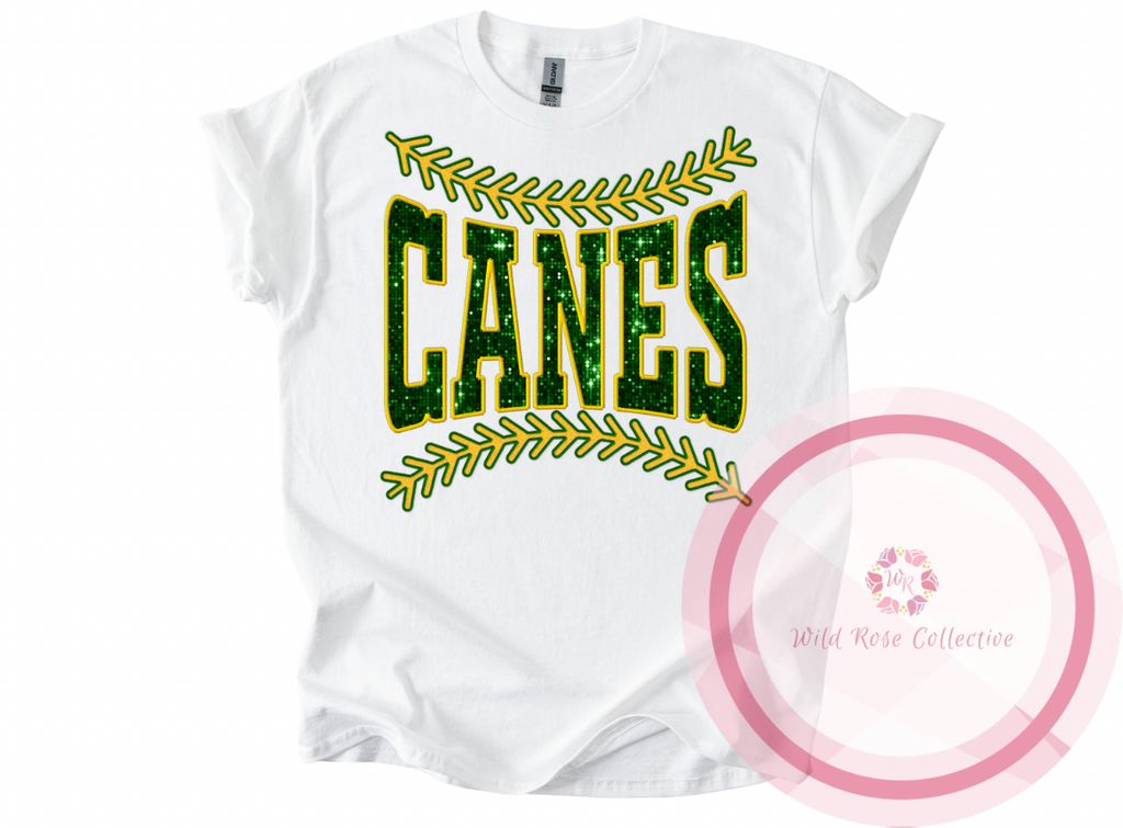 Canes Baseball Laces Tshirt