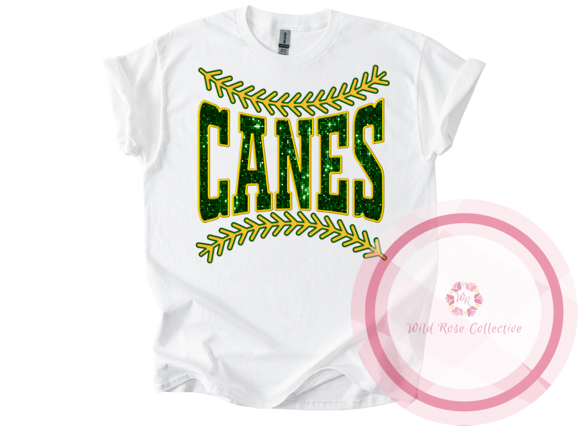 Canes Baseball Laces Tshirt