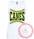 Canes Baseball Laces Tank Top