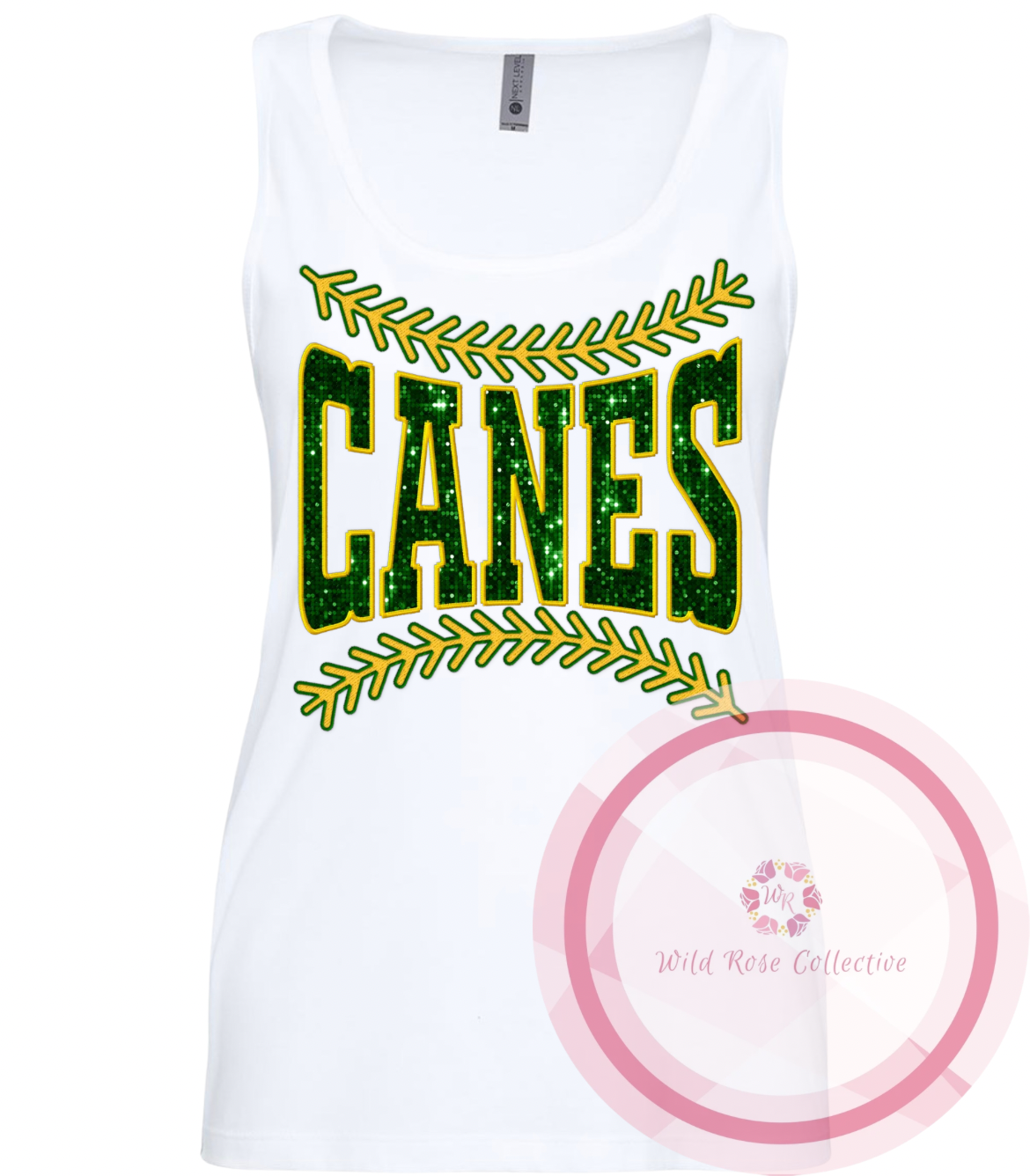 Canes Baseball Laces Tank Top