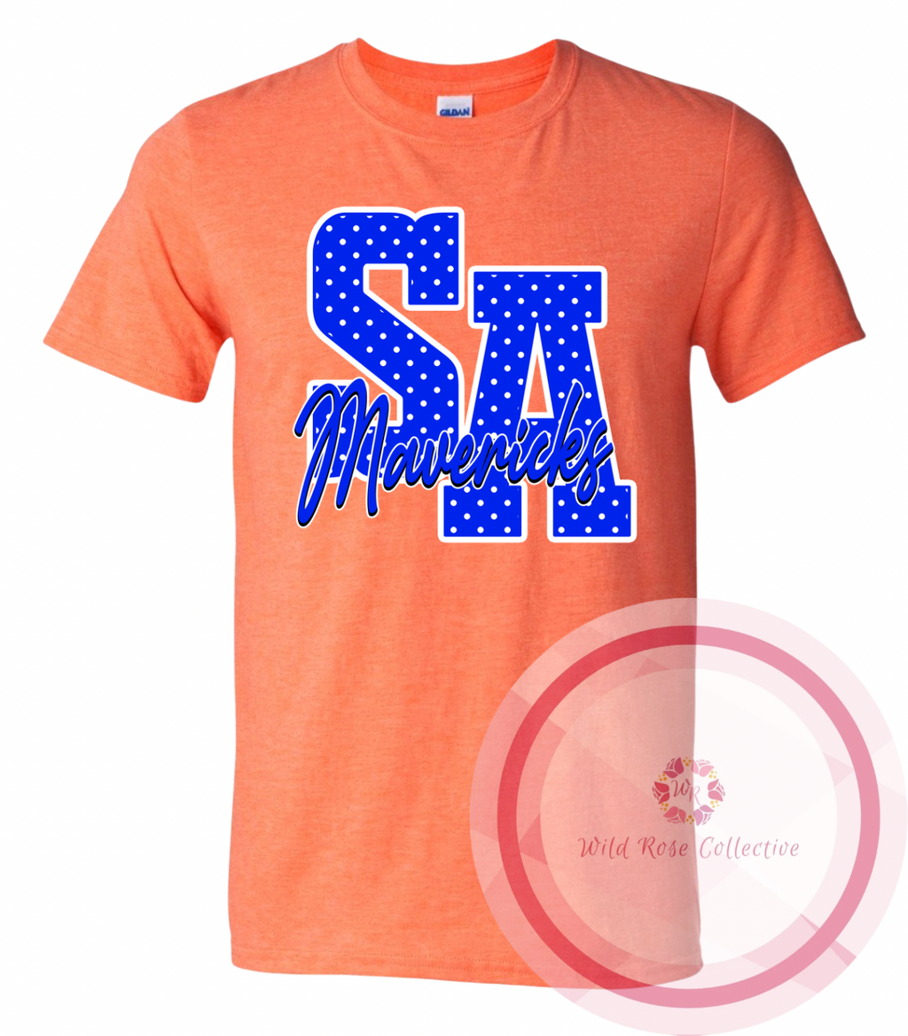 SA Mavericks Varsity Polka Dot Tshirt
