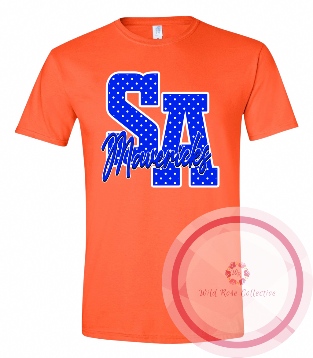 SA Mavericks Varsity Polka Dot Tshirt