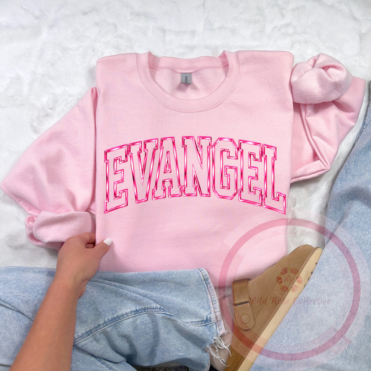 Evangel Pink Metallic Sweatshirt