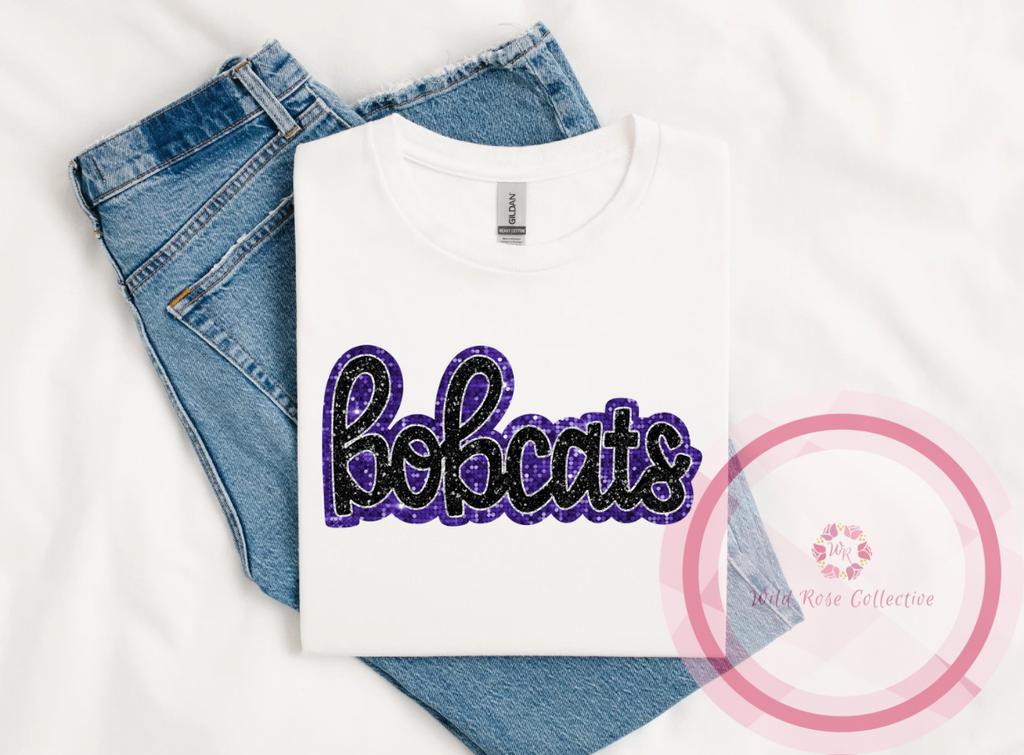 Bobcats faux sequins tshirt