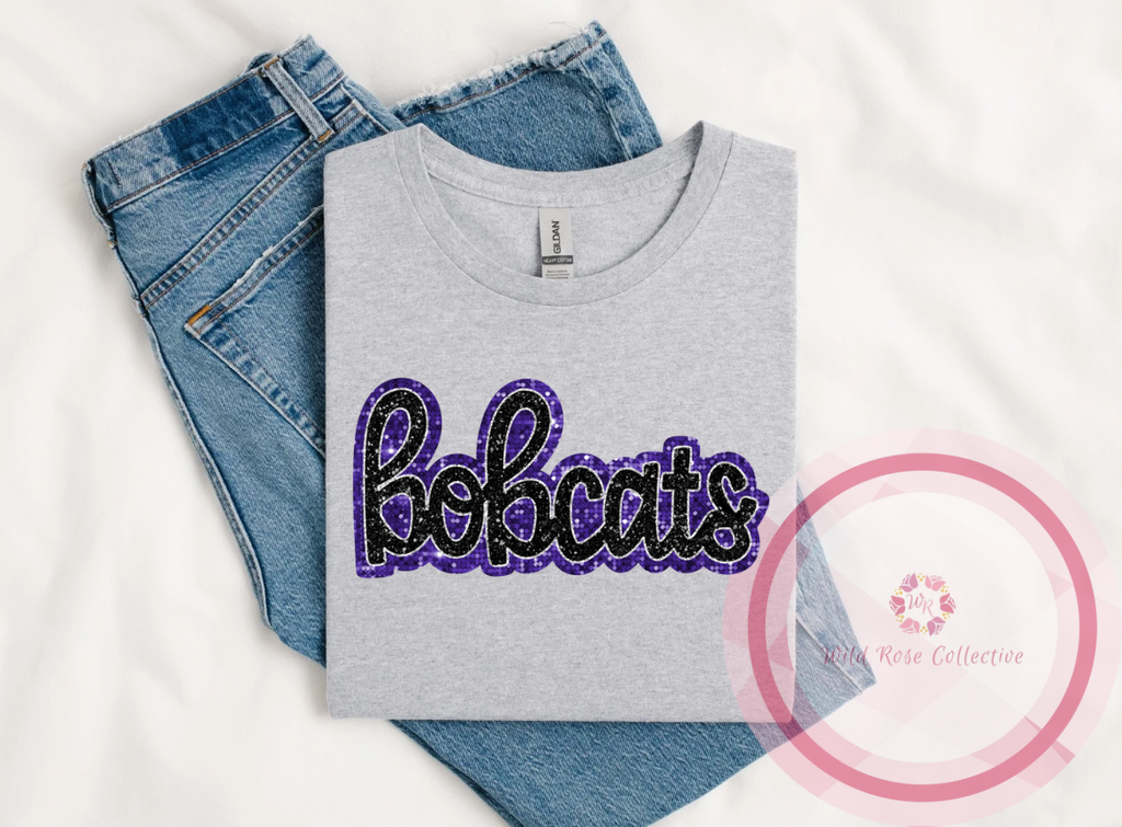 Bobcats faux sequins tshirt