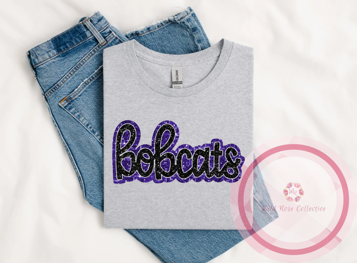Bobcats faux sequins tshirt