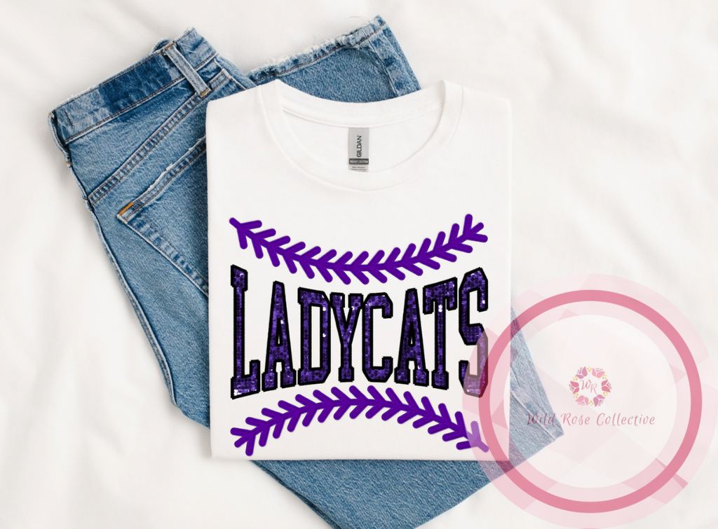 Ladycats softball lace tshirt