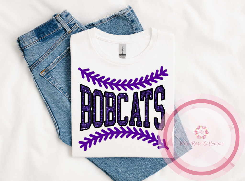 Bobcats baseball lace tshirt