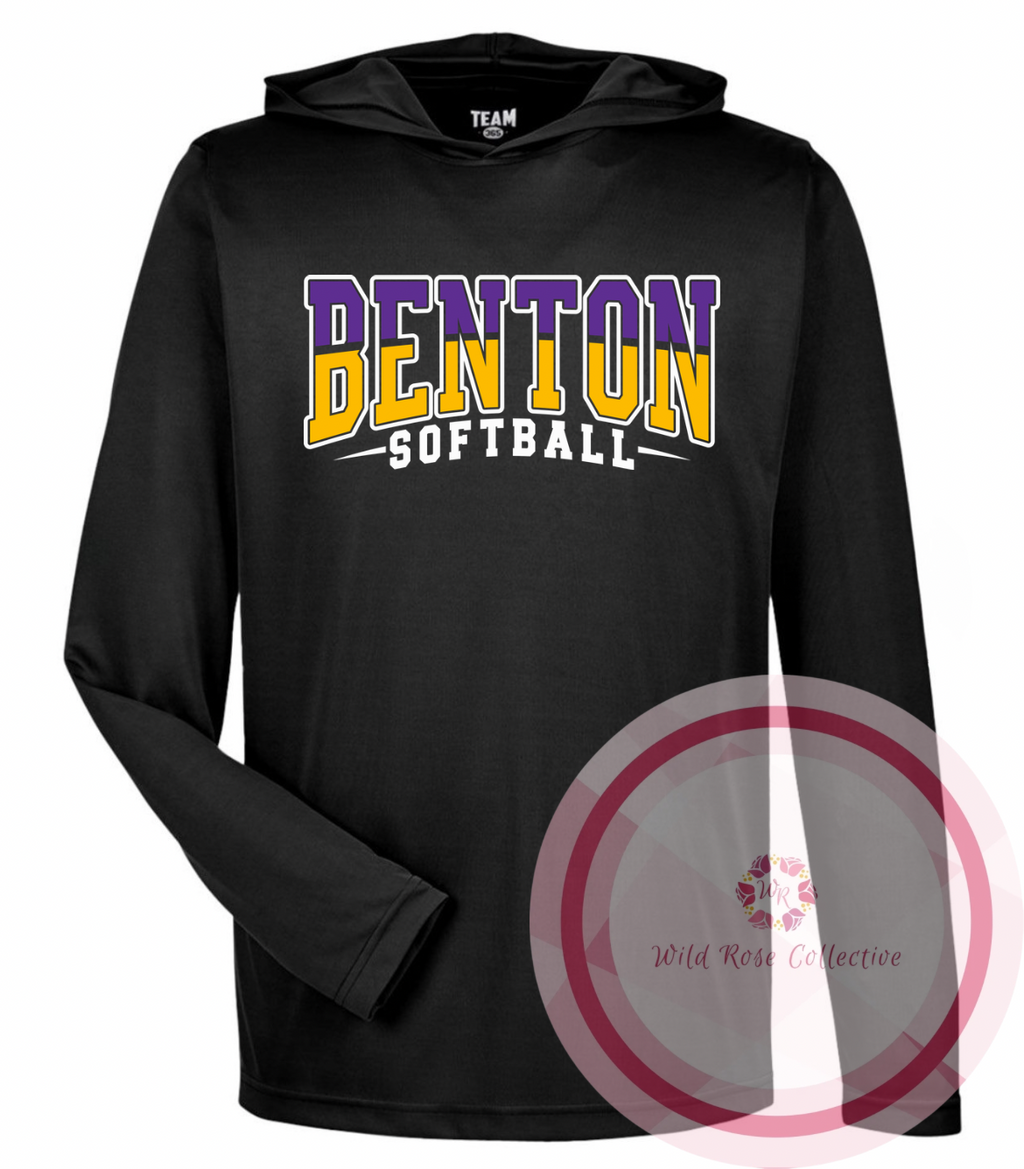 Benton Softball Performance Hooded Long Sleeve Tshirt