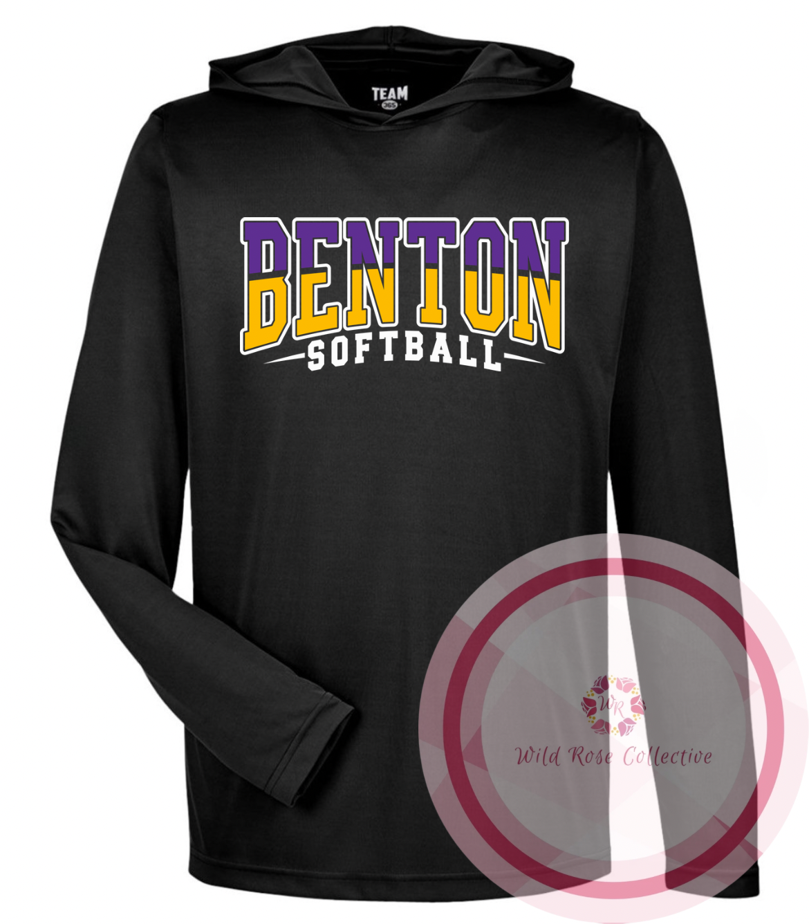 Benton Softball Performance Hooded Long Sleeve Tshirt