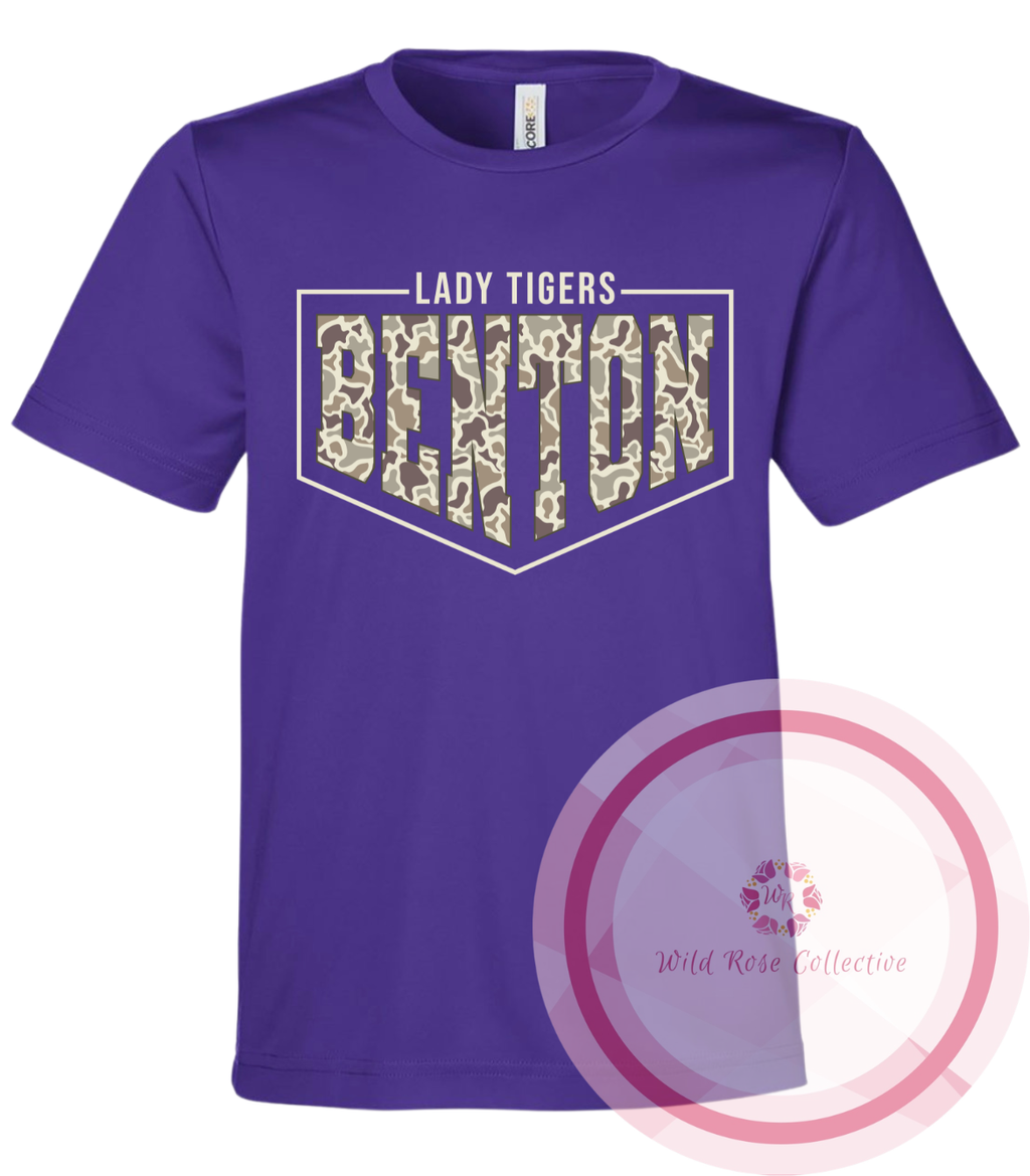 Camo Benton Lady Tigers Performance Tshirt