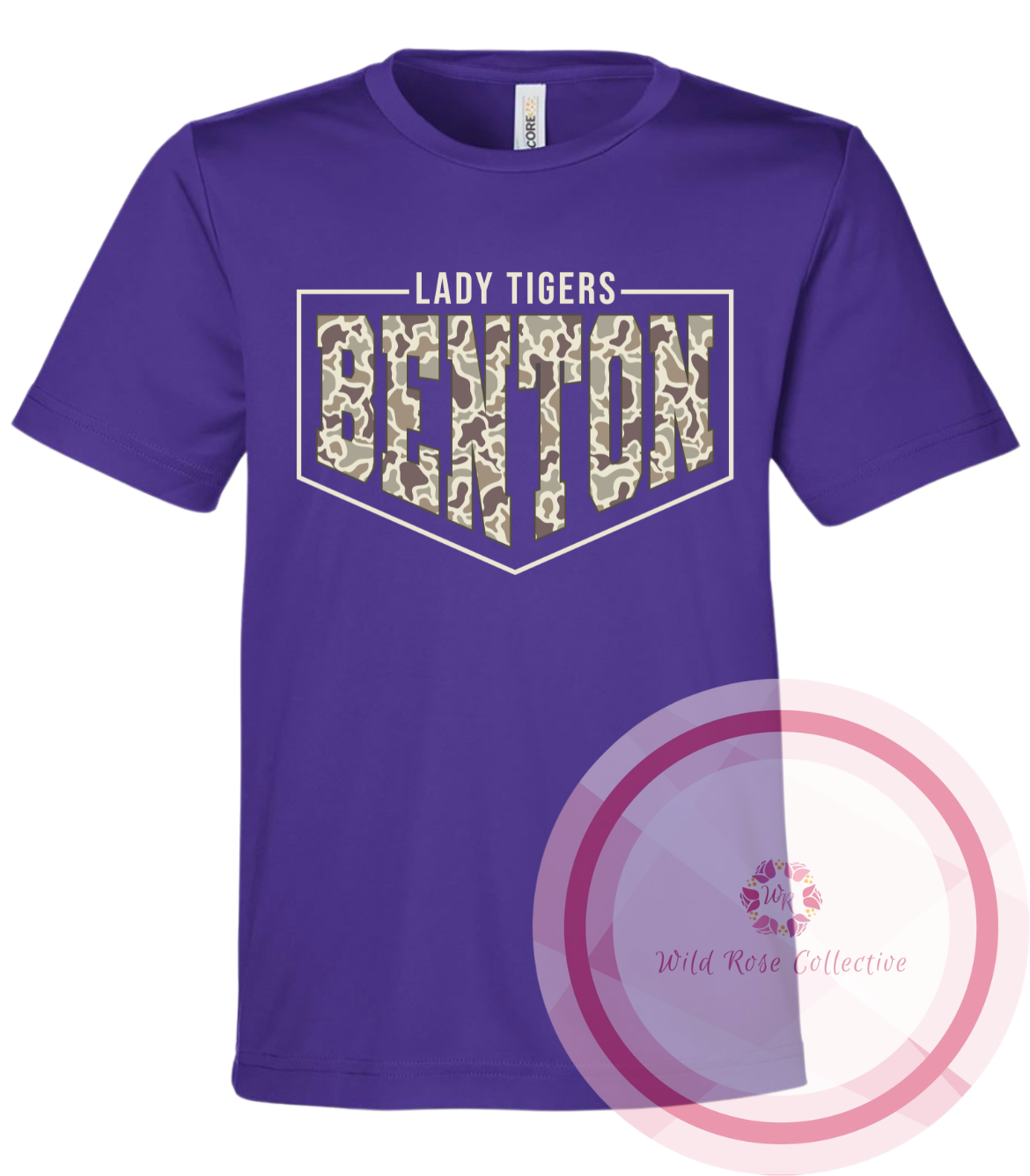 Camo Benton Lady Tigers Performance Tshirt