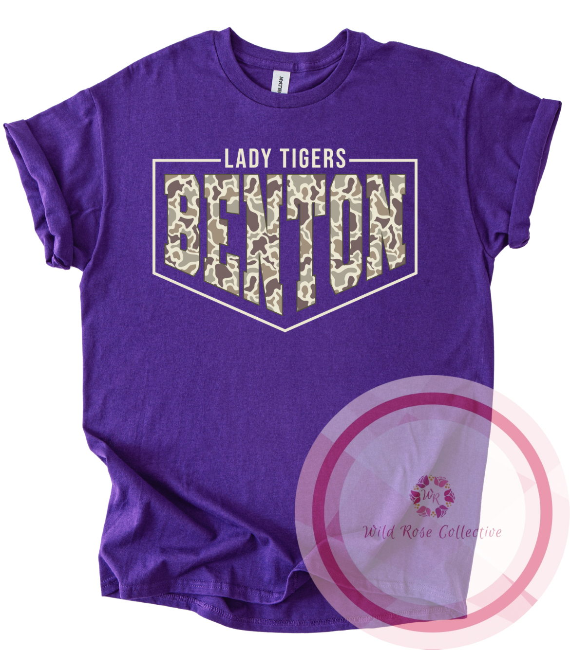 Camo Benton Lady Tigers Cotton Tshirt