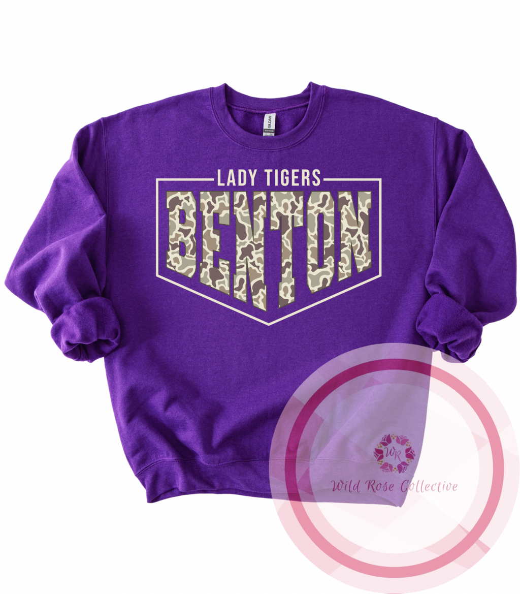 Camo Benton Lady Tigers Sweatshirt
