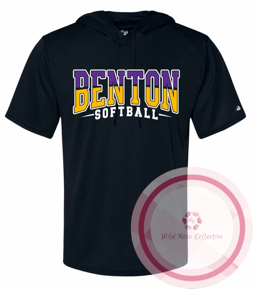 Benton Softball Performance Hooded Short Sleeve Tshirt