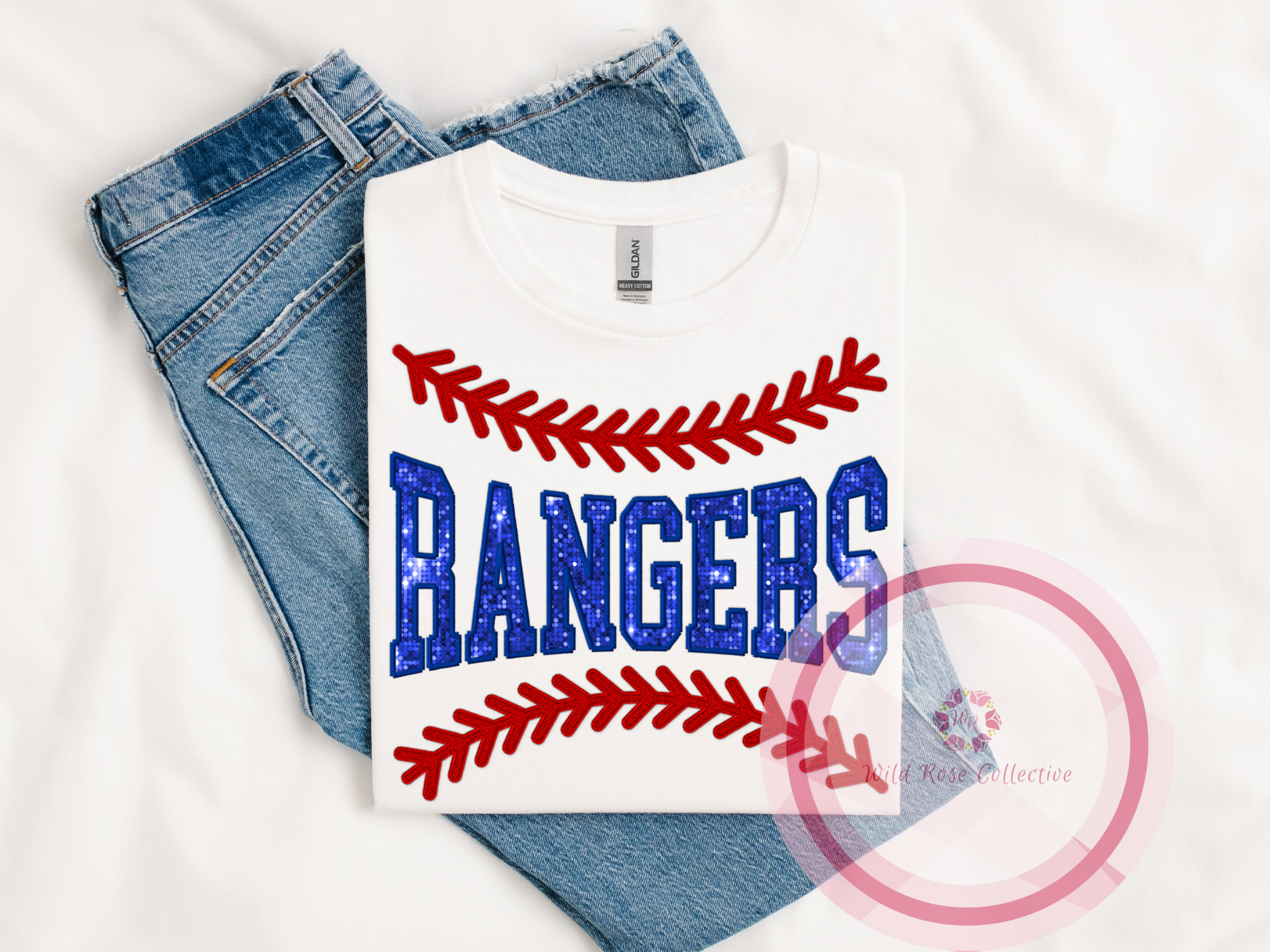 Rangers baseball lace tshirt